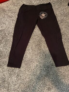 Harley Davidson Black Capri Leggings with Bling